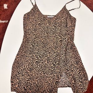 Reformation Marlowe cheetah print dress, size L